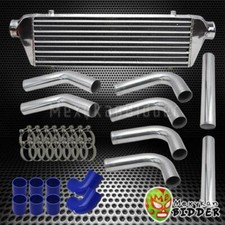 Chrome Universal Aluminum 8pc 2.5 Piping Kit Turbo Fmic Intercooler Blue Hose Chrome Universal Aluminum 8pc 2.5 Piping Kit Turbo Fmic Intercooler Blue Hose