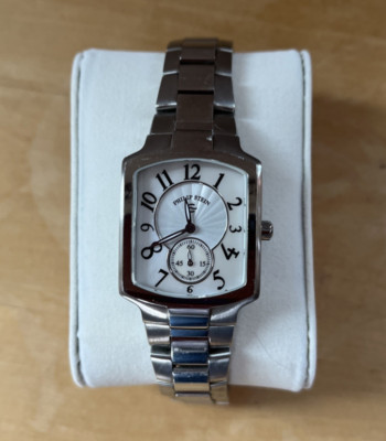 Philip Stein Classic Tank Watch with Stainless Steel Band