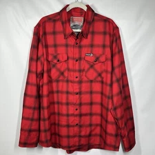 DIXXON The Stroker Men’s XL Flannel Shirt Limited Edition Pearl Snap Red Plaid