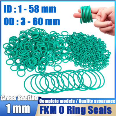 #ad Metric Vitons Rubber FKM O Ring Seals 1mm Cross Section 1mm 58mm ID $5.09