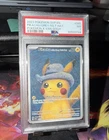 Pokemon Pikachu Grey Felt Hat Van Gogh Promo, SVP 085, PSA 7