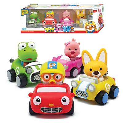 Pororo Cutie BoongBoong Plus Car Toy Set (4 Pack)   Kids Character Vehicle Play