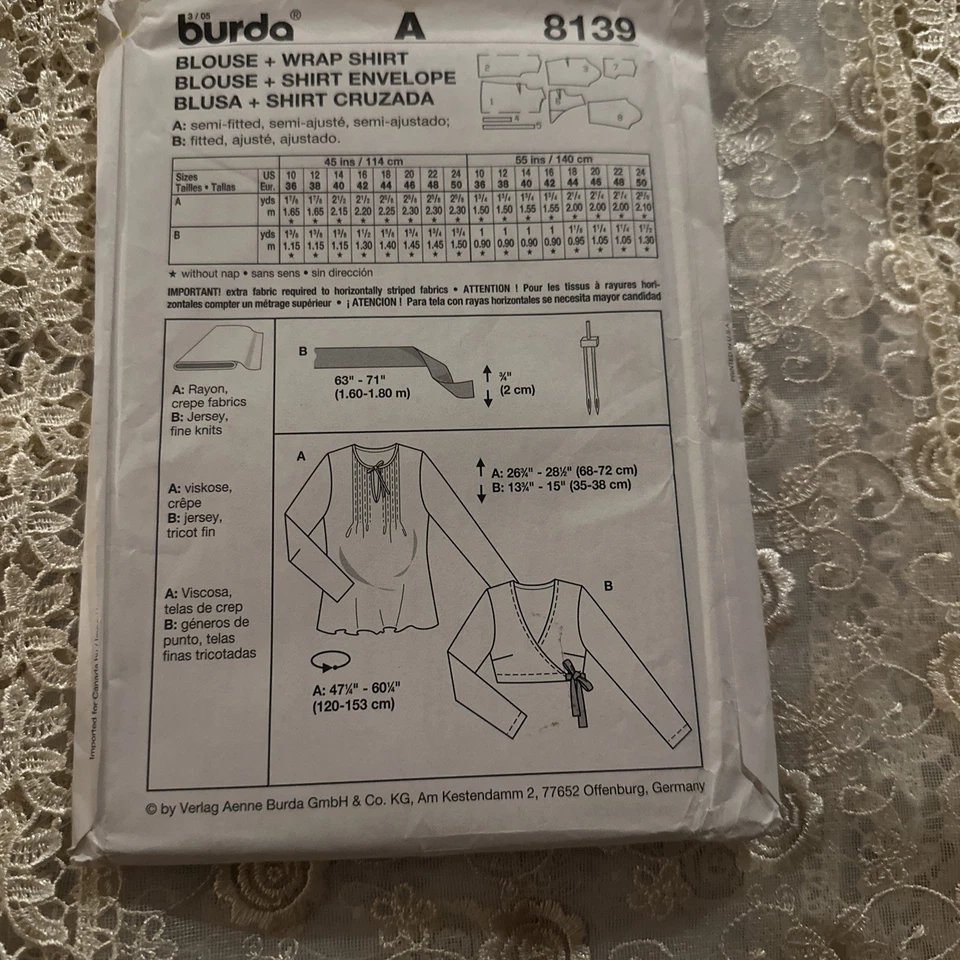 Burda 8139 Misses Maternity Tops 10-12-14-16-18-20-22-24 Sewing Pattern 2 Styles - Image 3 of 3