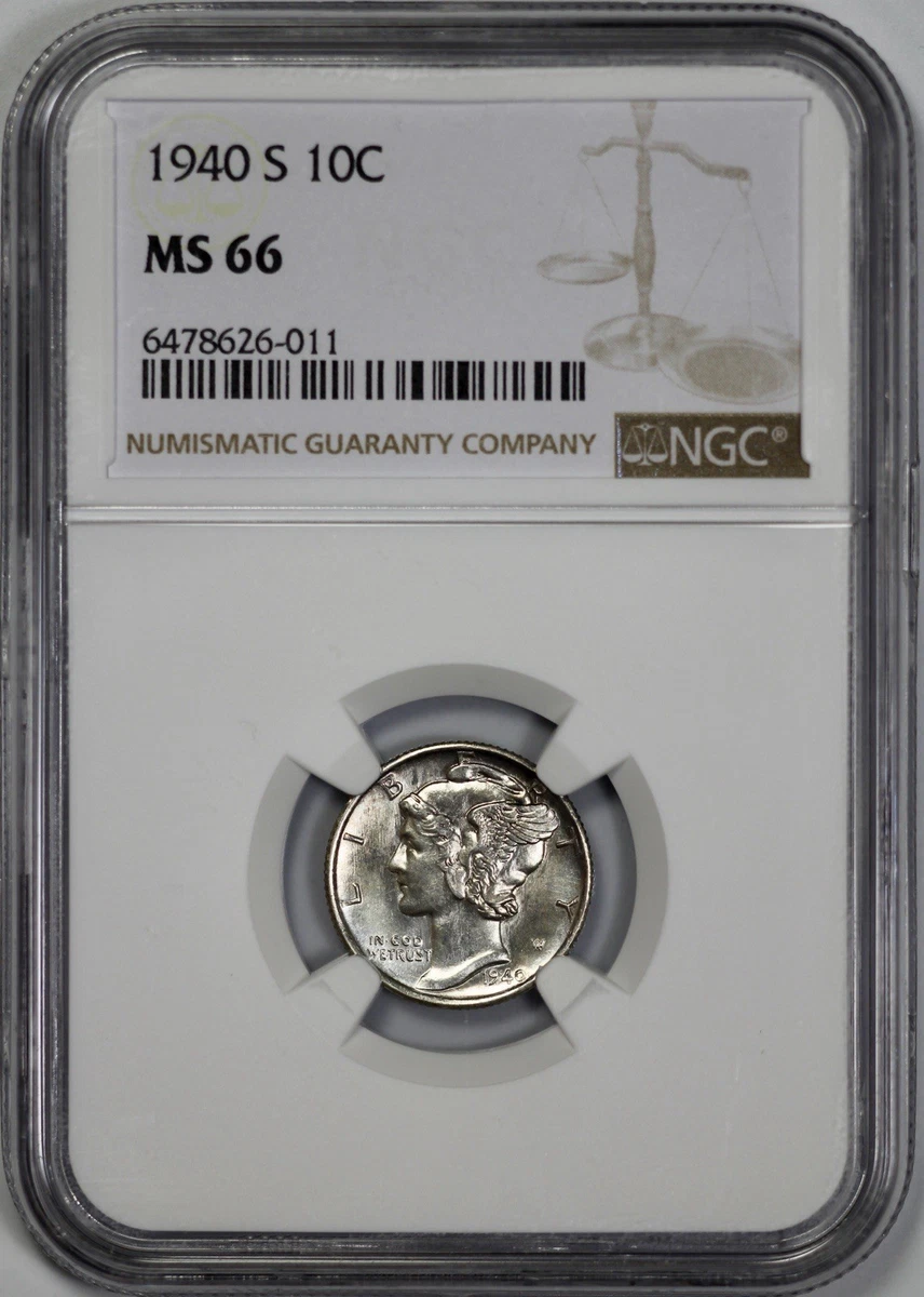 MS 66 Graded 1940 Year Mercury Dimes (1916-1945) for sale | eBay
