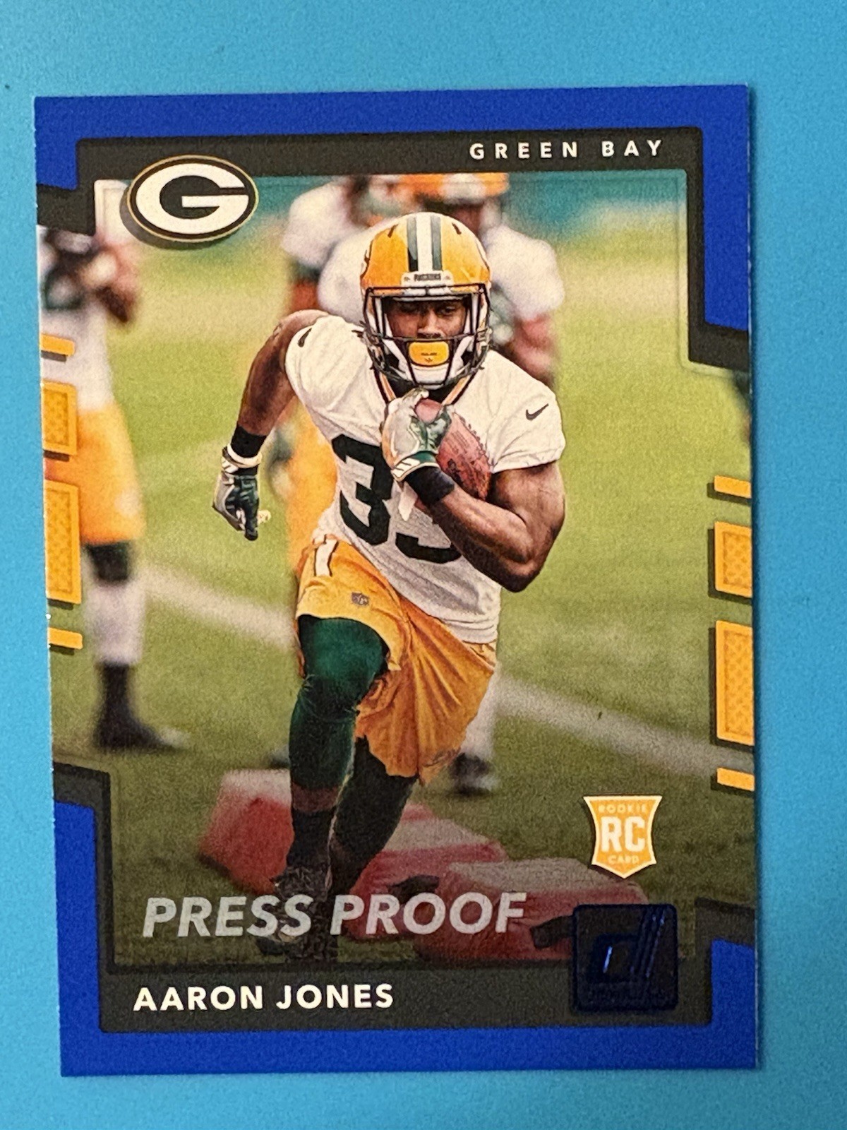 2017 Donruss Aaron Jones RC Press Proof Blue SP #385 Packers 🔥🔥