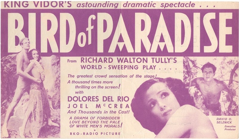 BIRD OF PARADISE (1932) Joel McCrea Dolores Del Rio ORIGINAL Movie Herald