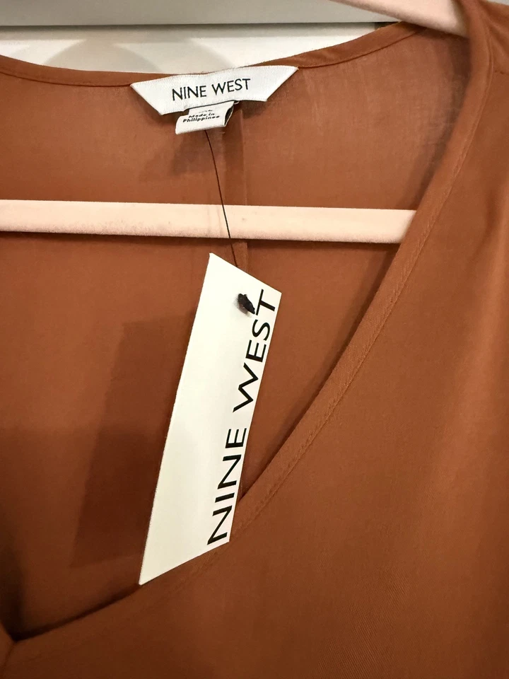 Nuevo con etiquetas Vestido para mujer Nine West manga larga hasta la rodilla talla XXL atado trasero  Foto 2 de 3