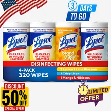 Lysol Disinfecting Wipes Bundle, Multi-surface Cleaning Wipes, 80 Count (4-Pack)