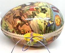 10" VINTAGE PAPER MACHE EASTER EGG CONTAINER GERMAN DEMOCRATIC REPUBLIC, GERMANY
