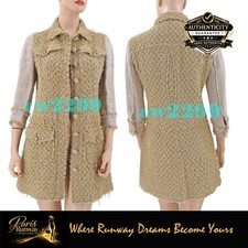 Chanel 10P 2010 Cc Logo Runway Coat Jacket Dress Fr 38 36 New Rare Beige