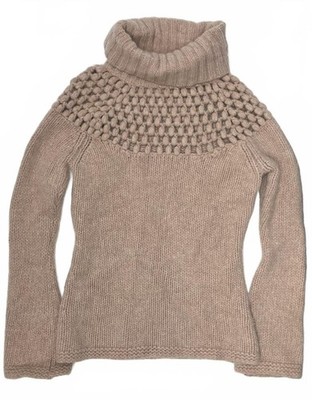 Vintage Mexx Dusty Pink Wool Blend Weave Textured Knit Turtleneck Sweater Sz S