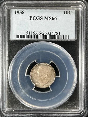 1958  10C Roosevelt Ten Cent PCGS MS66   26334781