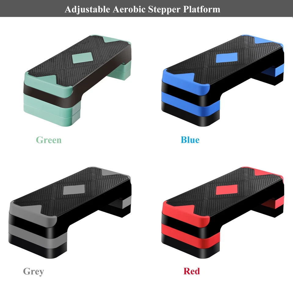 26" Aerobic Schritt Plattform verstellbar Übung Workout Stepper mit 4 Riser 4 Farben - Bild 1 von 1