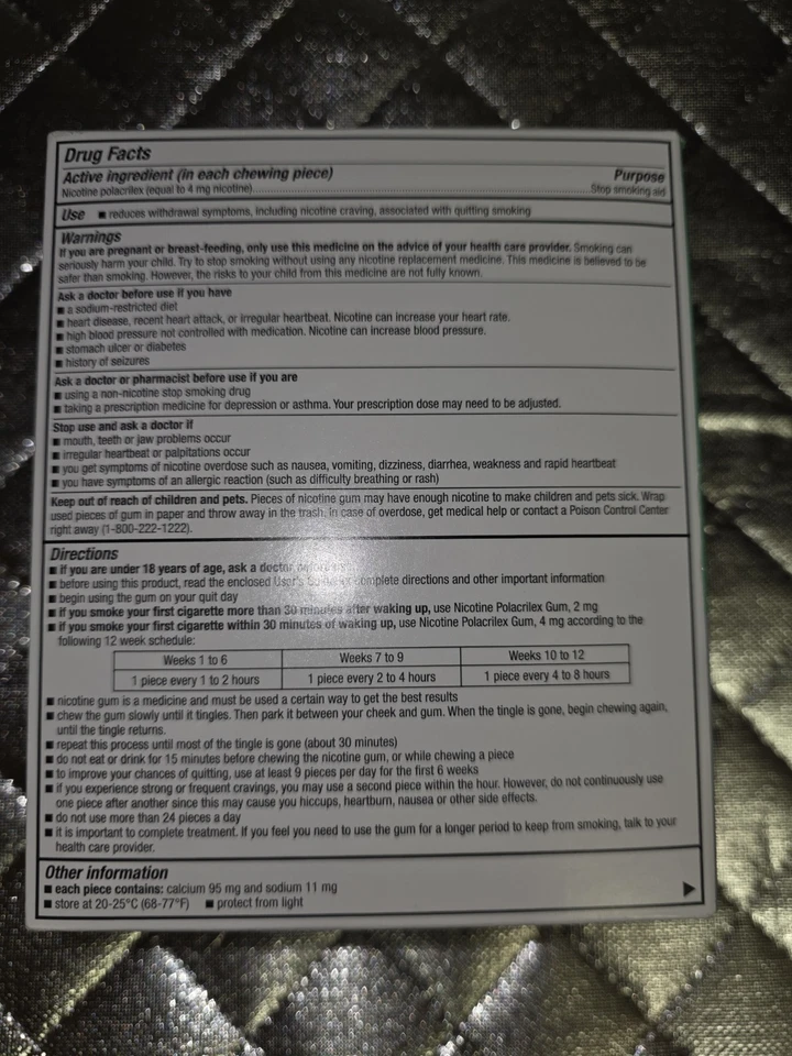 Equate Nicotine Gum 4mg  UnCoated MINT FLAVOR Count 170 Pieces CT   10/2026 - Image 3 of 4