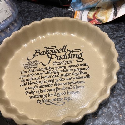 Pearson s of Chesterfield Bakewell Pudding 9  Tortenform Vintage Steinzeug