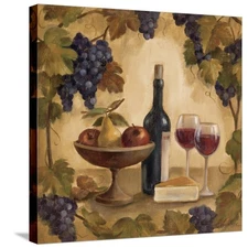 Stretched Canvas Print Wine and Cheese I by Silvia Vassileva, 24" x 24"