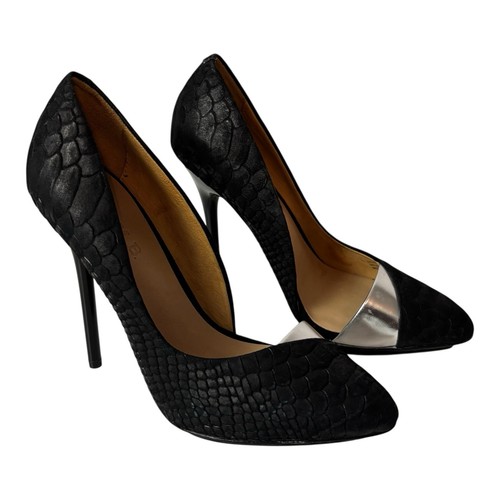 L.A.M.B. Black silver Pointed Toe D'Orsay Pumps Heels Stiletto Size 6M - Picture 3 of 12