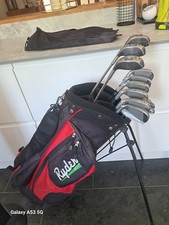 FULL SET OF MENS RYDER & SPALDING GOLF CLUBS, RIGHT HANDED, REGULAR FLEX STEEL 