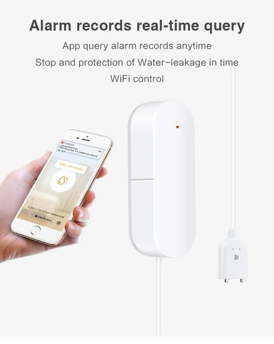 WiFi Water Sensor, Smart Water Leak Detector, 100dB Adjustable Alerts & App S... - Picture 5 of 9