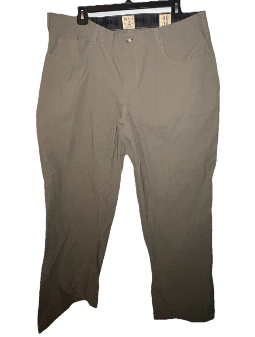 Redhead Pants Mens 40 X 30 Sage Green Nylon Spandex Stretch