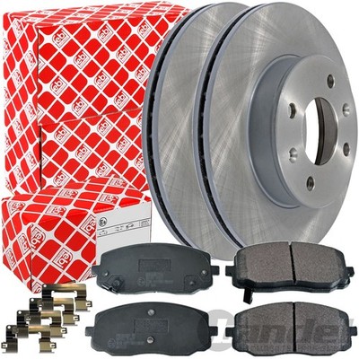 FEBI BREMSSCHEIBEN 256mm + BELÄGE VORNE passend für HYUNDAI i20 ohne ESP