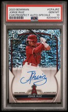 2023 Bowman Chrome Jorge Ruiz 1st Speckle Refractor Auto #/299 LA Angels PSA 10