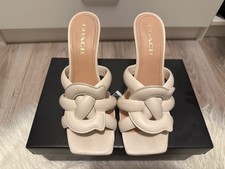 Coach Kellie Leather Sandals Slip On Mule Squ...