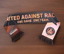 Atlanta United Scarf UNITED AGAINST RACISM Match Futbol Club Rare Scarve