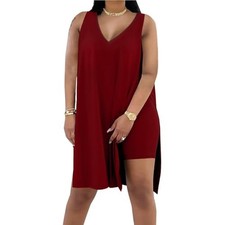 Plus Size Short Sets Women 2 Piece Outfits X-Large Wine Red