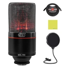 Liquid Audio - MXL 990 Blaze LED Studio Quality Condenser Microphone Bundle...