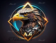 Digital Art Picture Logo Futurism Iron Eagle Background Wallpaper Desktop Decor 