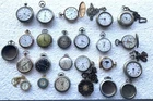 VINTAGE POCKET WATCH LOT ELGIN GRUEN WALTHAM ILLINOIS WATCH CO STANDARD SILVER ?