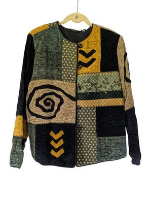 Julia Ian Julia Ku Julia Kim Artsy Tapestry Patchwork Embroidered Jacket M NWT