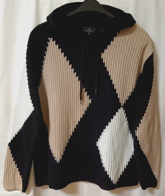 Kapuzenpullover MONARI 50% Baumwolle Schwarz/Beige/Weiß Gr. 40/42/44