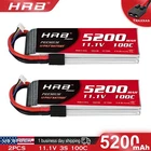 2pcs HRB 3S 5200mAh 11.1V 100C LiPo Battery TRX for RC Car Truck Buggy Racing