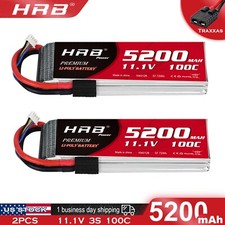 2pcs HRB 3S 5200mAh 11.1V 100C LiPo Battery TRX for RC Car Truck Buggy Racing