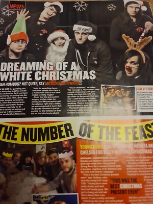 CHRIS MOTIONLESS IN WHITE  / OLI SYKES A4 PAGE CLIPPING POSTER KERRANG  MAGAZINE