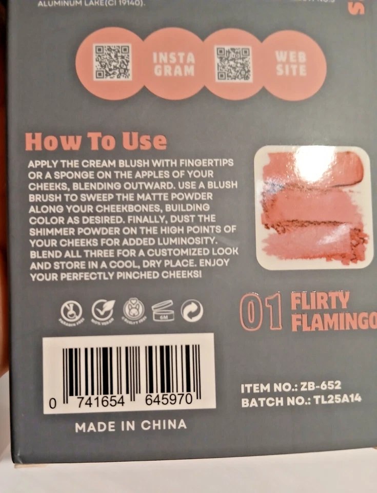 Pinch Perfect Cream & Powder Blush Trio Color: 01 Flirty Flamingo - Sealed NIB - Image 2 of 4