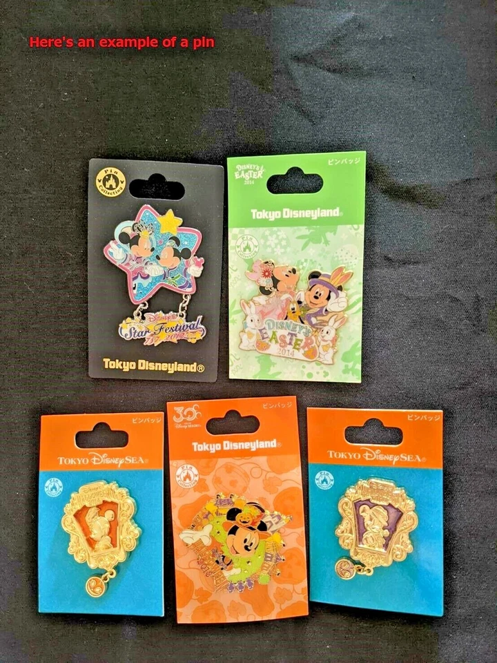 Japan Tokyo Disney Land SEA Store TDL TDS 3x  Pins Badge assorted lot No Dup - Image 2 of 4