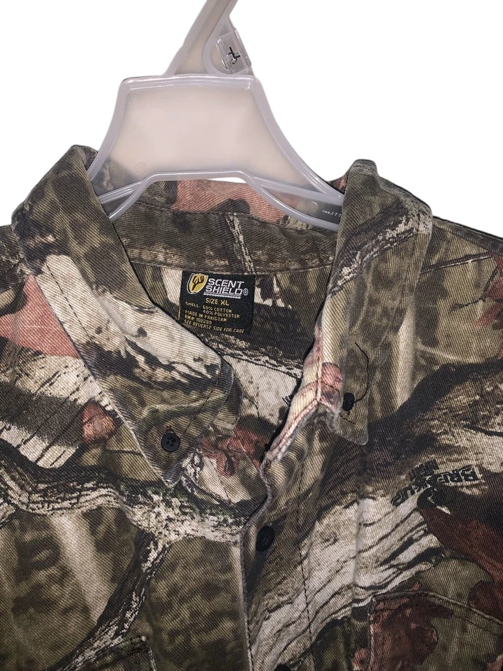 Scent Shield Recon Canvas Camo Hunting Cargo Button Up Shirt - Mens Size XL - Image 3 of 4