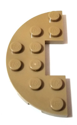 LEGO 18646 Dark Tan 3x6 Round Plate Half Circle with Cutout 