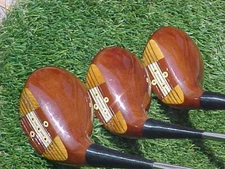 PERSIMMON WOODS Arnold Palmer Peerless Golf Clubs Set Driver 3 5 New Grips Stiff