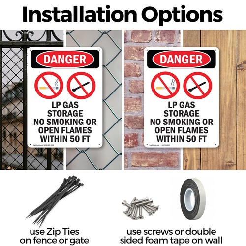 (2er Pack) LP Gasspeicher Nichtraucher OSHA Gefahr Schild Aufkleber Metall Kunststoff - Bild 3 von 21