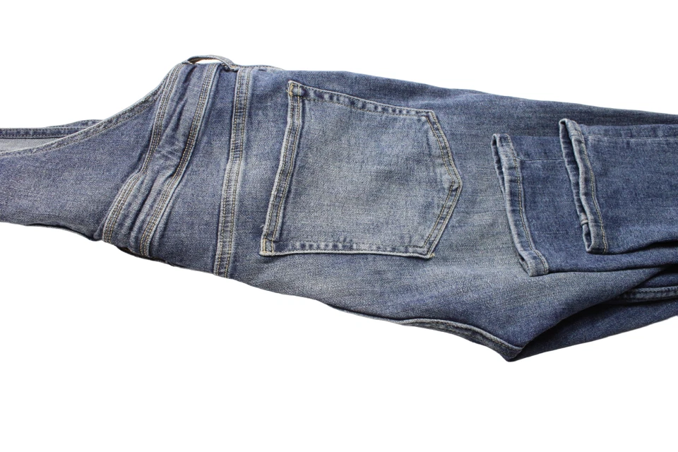 Mono de mezclilla H&M para mujer EU 36 bigotes descoloridos pierna delgada azul Foto 4 de 4