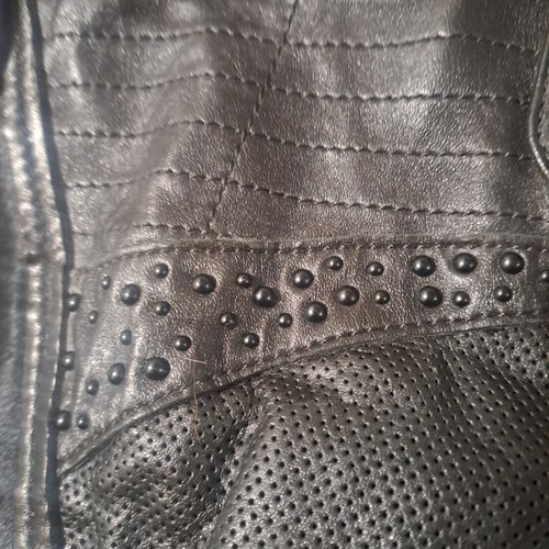 Kelsi Dagger Huge Leather Black Hobo Bag Handbag Purse Pockwts Faux Fur Studded - Picture 7 of 23