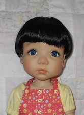 Global TODDLER Doll Wig SIZE 9/10 BLACK Short Straight Hair Full Cap C NWT