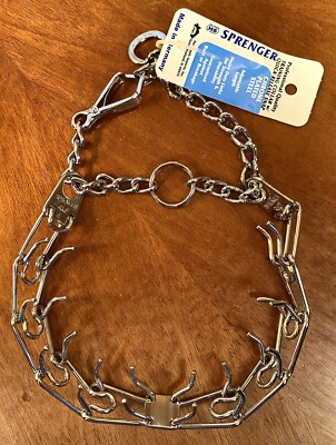 Herm Sprenger Chrome Plated Steel Prong Dog Training Collar - Medium, Adjustable