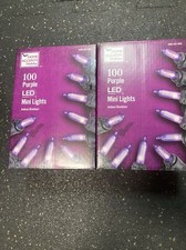  2 Halloween 28.75-ft Lighted Length with 100-Light LED Purple Free Shipping  