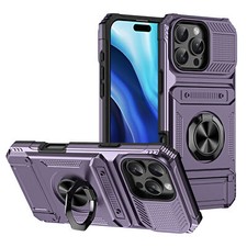 Wallet Case with Card Holder&360°Ring Stand For iPhone 16 Pro Max/16 Pro/16+/16