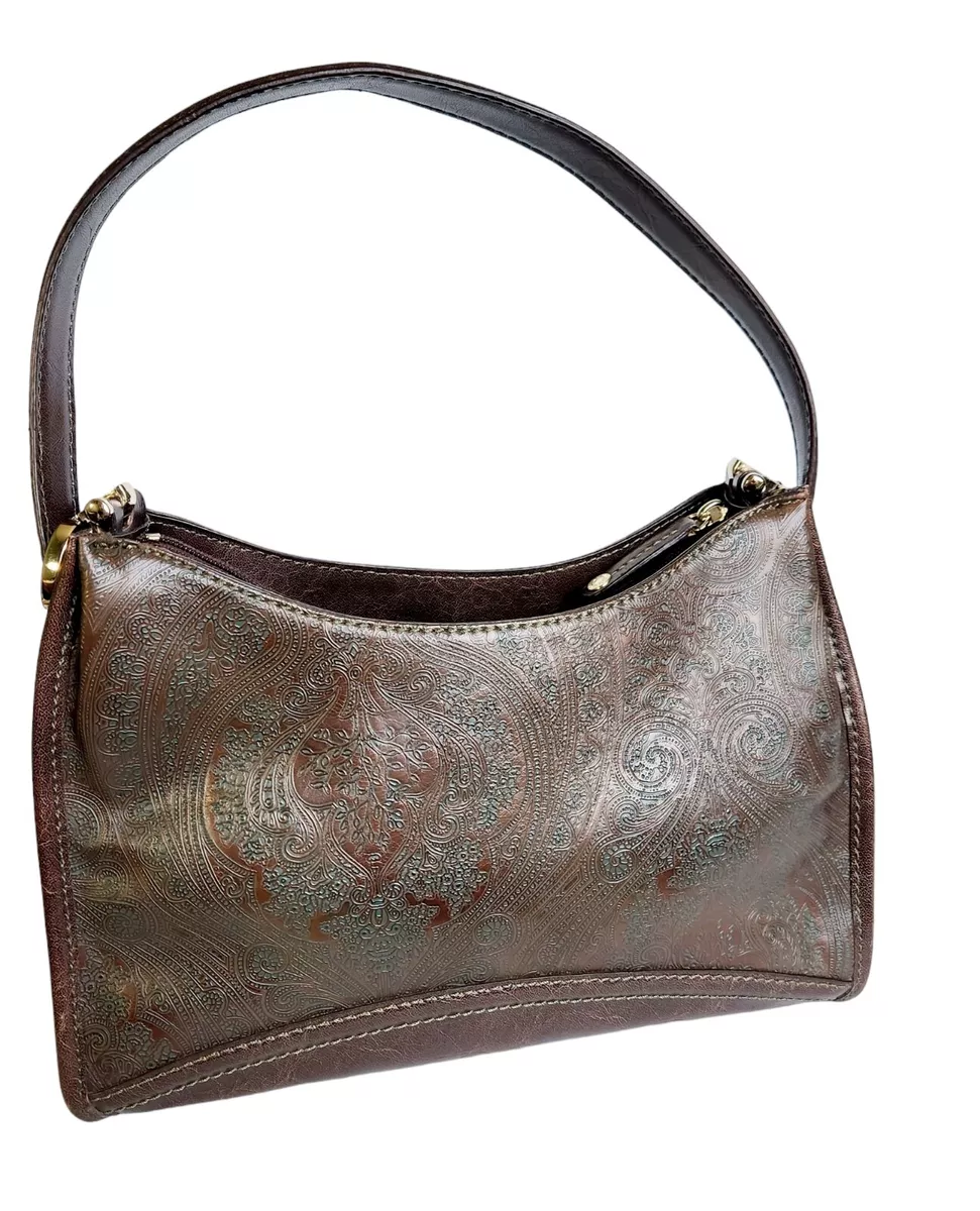 Liz Claiborne Brown blue Structured Hobo Style Purse Rounded Shoulder Bag